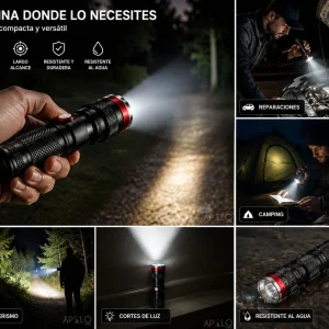 Linterna Táctica LED Recargable Zoom 1000 Lúmenes + Bateria