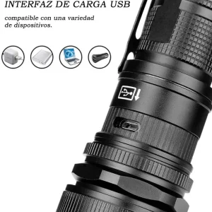 Linterna Recargable Alta Luz Led 5 Modos Zoom Profesional
