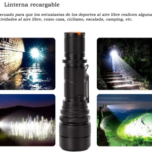 Linterna Recargable Alta Luz Led 5 Modos Zoom Profesional