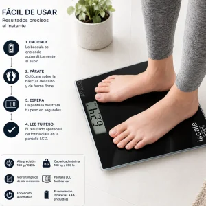 Báscula Digital Peso Corporal Balanza Hasta 180 Kg Pantalla LCD