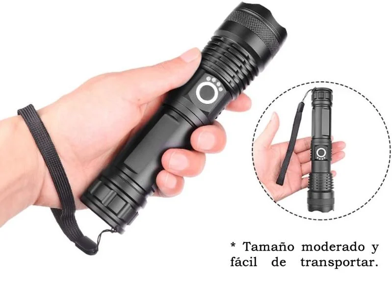 Linterna Recargable Luz Led Alta Potencia 5 Modos Zoom + Bateria