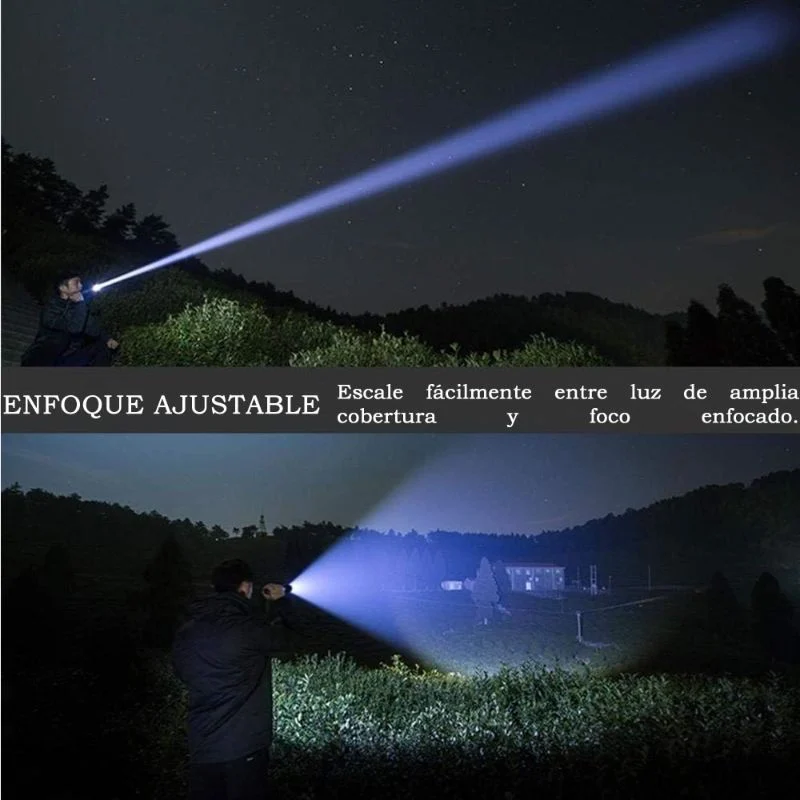 Linterna Recargable Luz Led Alta Potencia 5 Modos Zoom + Bateria