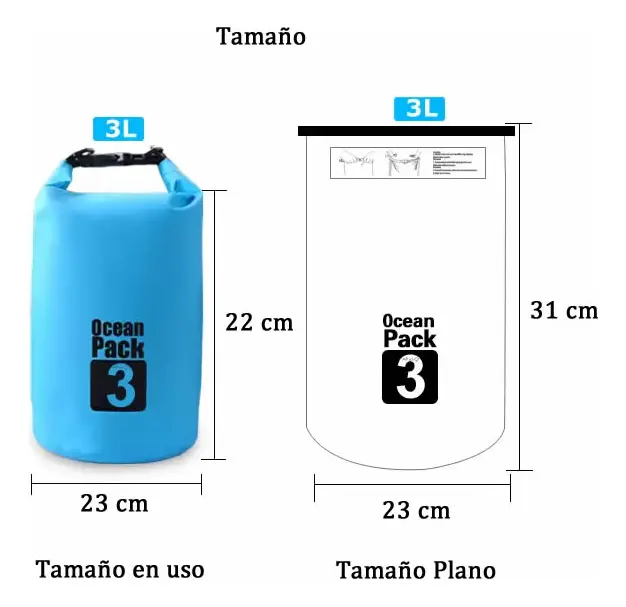 Bolsa Seca Impermeable 3L Mochila Bolso Para Camping Tula