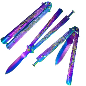 Navaja Mariposa Tornasol Cuchillo Táctico Militar Camping