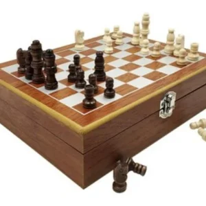 Set Licorera Wiskera 8 Oz Acero Inoxidable Con Ajedrez Y Copas