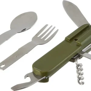 Navaja Multifuncional 7 En 1 Con Cuchara Y Tenedor Camping