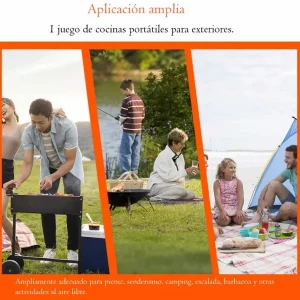 Cubiertos Portatiles Plegables X 3 Camping Acero Inoxidable