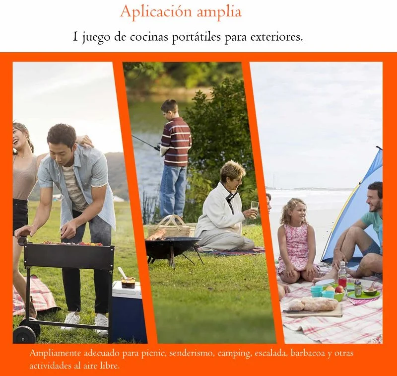 Cubiertos Portatiles Plegables X 3 Camping Acero Inoxidable