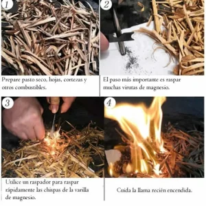 Pedernal Encendedor Iniciador Fuego Supervivencia Camping