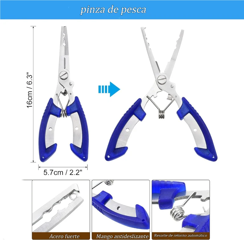 Pinza De Pesca Alicate Tenaza Sedal Anzuelos Cortar Camping
