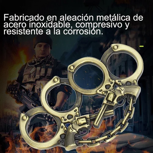 Manopla Defensa Personal Pistola Doble Puño Americano Acero