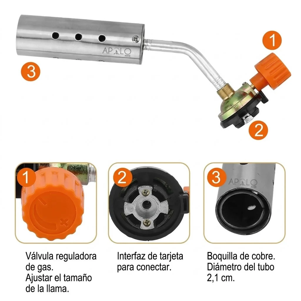 Antorcha Soplete Flameador Soldadura Salida Ancha + 1 Butano