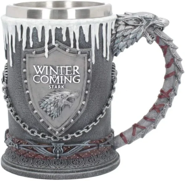 Vaso Taza Mug Decorativo Winter Is Coming Acero Coleccionable