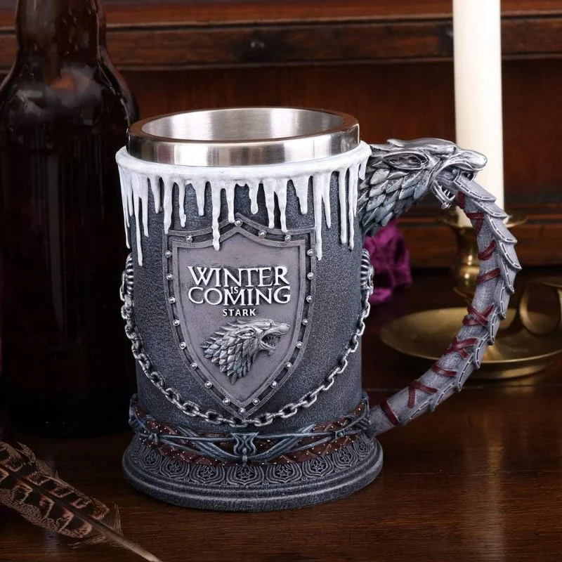 Vaso Taza Mug Decorativo Winter Is Coming Acero Coleccionable