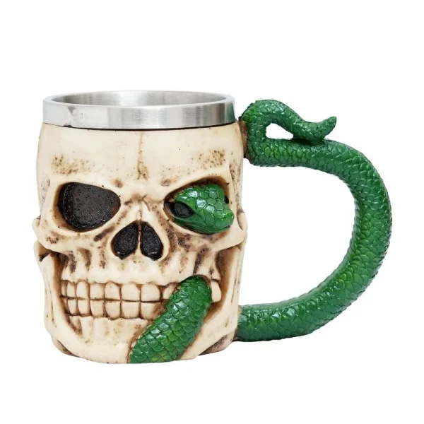Vaso Taza Mug Decorativo Calavera Medieval Coleccionable