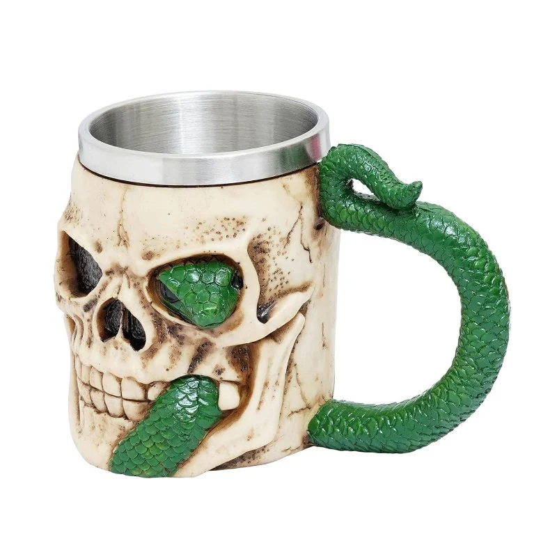 Vaso Taza Mug Decorativo Calavera Medieval Coleccionable