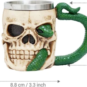 Vaso Taza Mug Decorativo Calavera Medieval Coleccionable