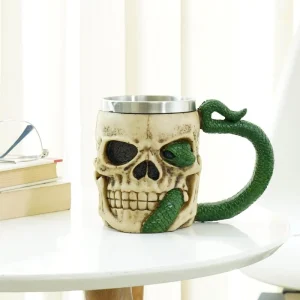 Vaso Taza Mug Decorativo Calavera Medieval Coleccionable
