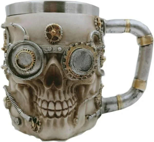 Vaso Taza Mug Decorativo Indio Calavera Acero Coleccionable