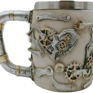 Vaso Taza Mug Decorativo Indio Calavera Acero Coleccionable