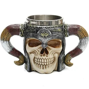 Vaso Taza Mug Caballero Guerrero Medieval Acero Coleccionable