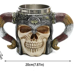 Vaso Taza Mug Caballero Guerrero Medieval Acero Coleccionable