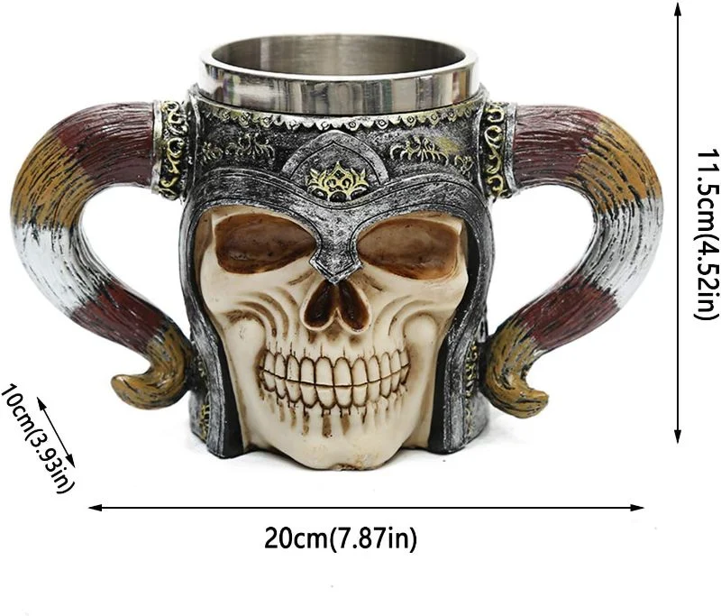 Vaso Taza Mug Caballero Guerrero Medieval Acero Coleccionable