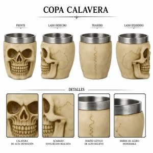 Copa Shots Decorativo Vaso Taza Mug Calavera Coleccionable