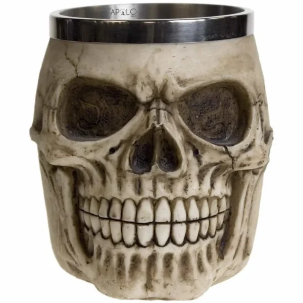 Vaso Taza Mug Calavera Craneo Realista Acero Coleccionable