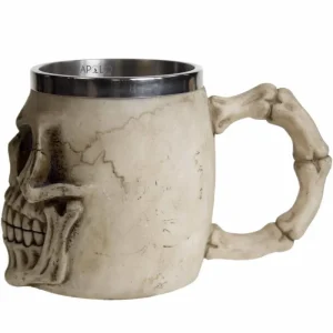 Vaso Taza Mug Calavera Craneo Realista Acero Coleccionable