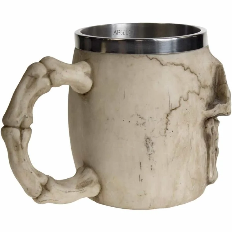 Vaso Taza Mug Calavera Craneo Realista Acero Coleccionable