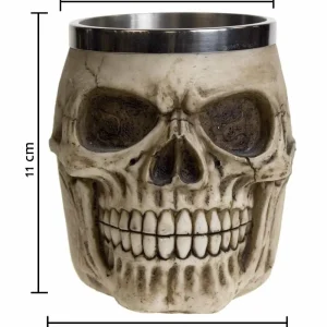 Vaso Taza Mug Calavera Craneo Realista Acero Coleccionable