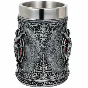Vaso Taza Mug Gotico Baphomet Pentagrama Acero Coleccionable