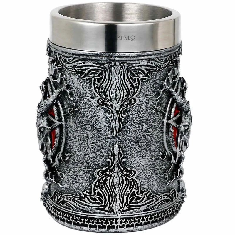 Vaso Taza Mug Gotico Baphomet Pentagrama Acero Coleccionable