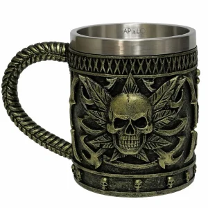 Vaso Taza Mug Calavera Metalica Estilo Pirata Coleccionable