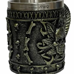 Vaso Taza Mug Calavera Metalica Estilo Pirata Coleccionable