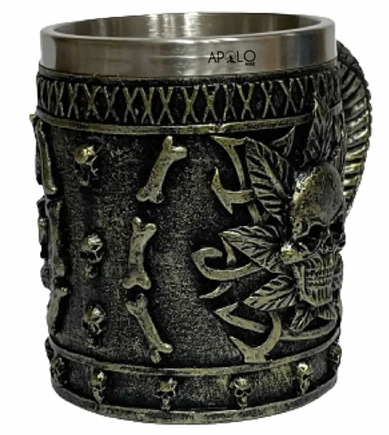 Vaso Taza Mug Calavera Metalica Estilo Pirata Coleccionable