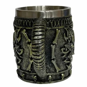 Vaso Taza Mug Calavera Metalica Estilo Pirata Coleccionable