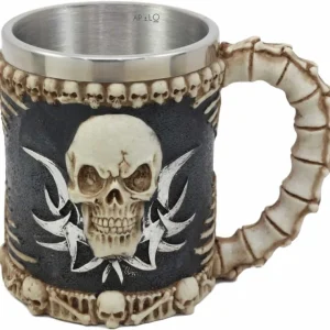Vaso Taza Mug Calavera Punk Tribal Gotica Acero Coleccionable