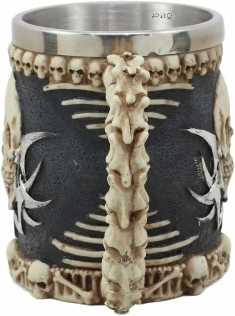Vaso Taza Mug Calavera Punk Tribal Gotica Acero Coleccionable