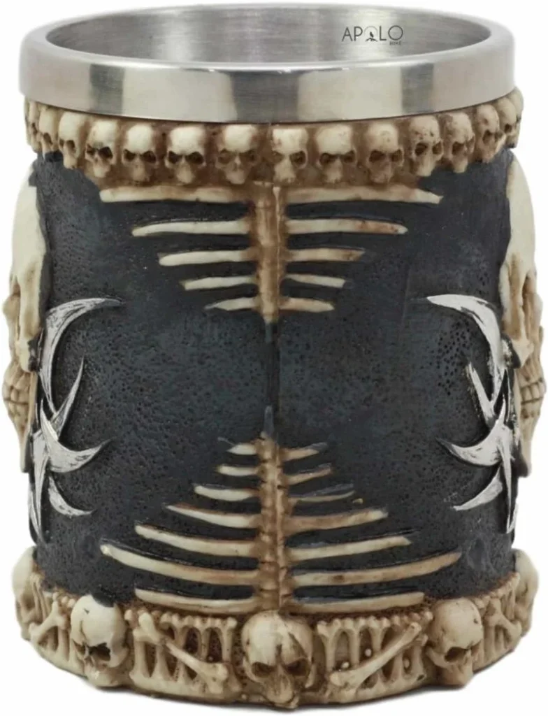 Vaso Taza Mug Calavera Punk Tribal Gotica Acero Coleccionable