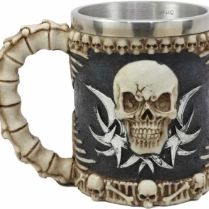 Vaso Taza Mug Calavera Punk Tribal Gotica Acero Coleccionable