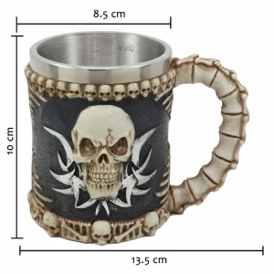 Vaso Taza Mug Calavera Punk Tribal Gotica Acero Coleccionable