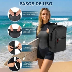 Bolsa Seca Impermeable 25L Mochila Bolso Doble Correa Tula
