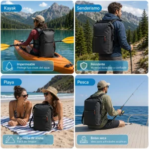 Bolsa Seca Impermeable 25L Mochila Bolso Doble Correa Tula