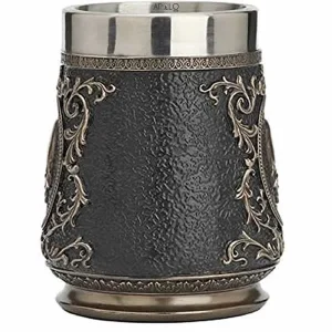 Vaso Taza Mug Decorativo Calavera Gótica Acero Coleccionable