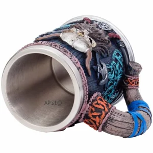 Vaso Taza Mug Decorativo Craneo Guerrero Vikingo Coleccionable