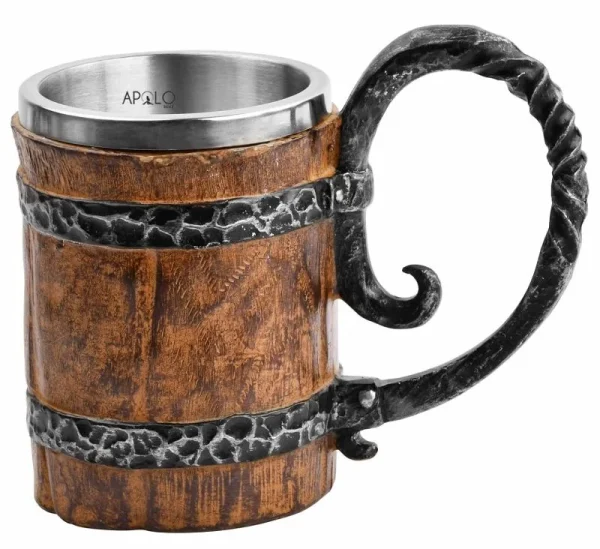 Vaso Mug Jarra Barril Cerveza Estilo Medieval Coleccionable