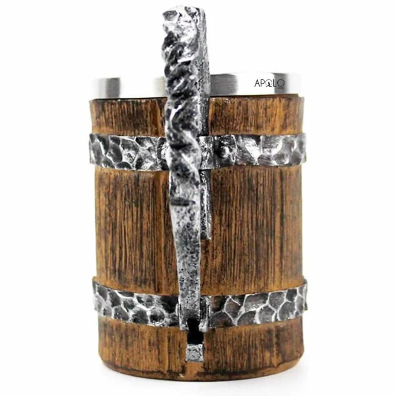 Vaso Mug Jarra Barril Cerveza Estilo Medieval Coleccionable