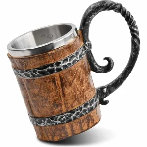 Vaso Mug Jarra Barril Cerveza Estilo Medieval Coleccionable